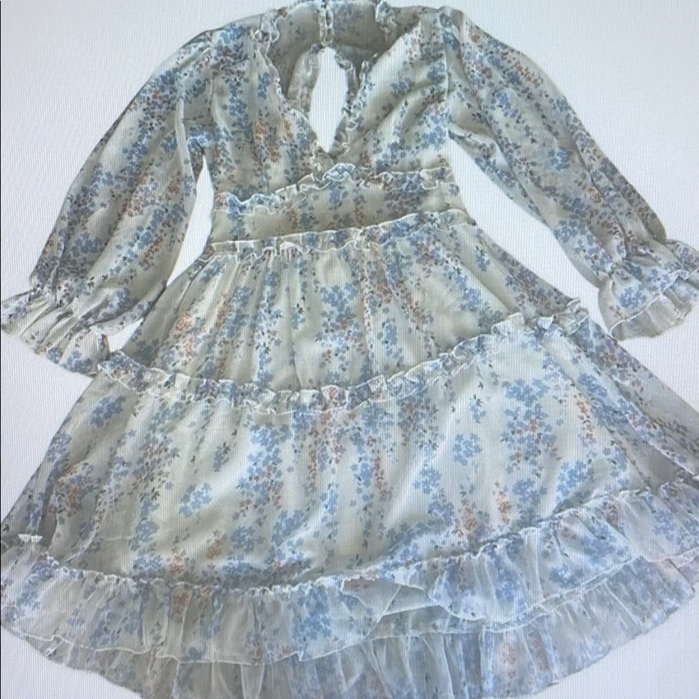 Floral Dress with Ruffle Details